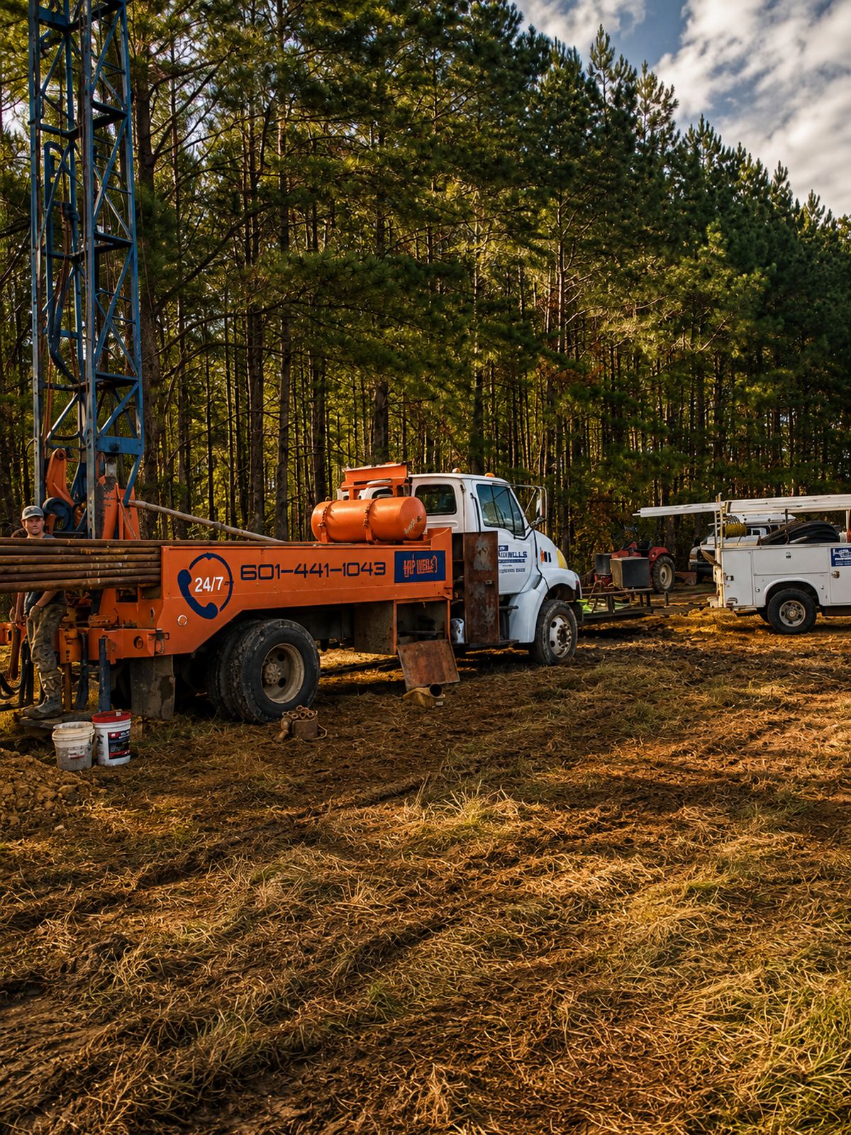 H&P Wells drill rig set up on a job site in south Mississippi